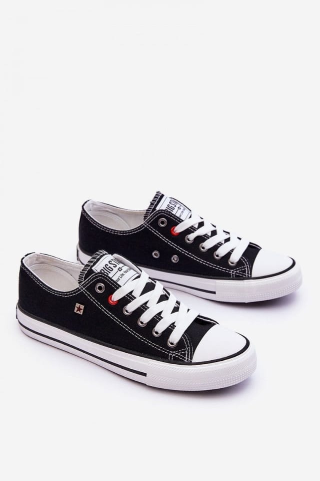 Love Lace Love Lace Women's Low Classic Lace Up Sneakers Old School Comfort Non Slip Sole in Black - 2