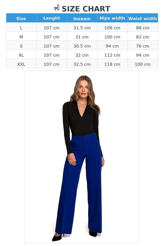 Love Lace Love Lace Women's Low Rise Wide Cropped Trousers With Zip in Blue - 3