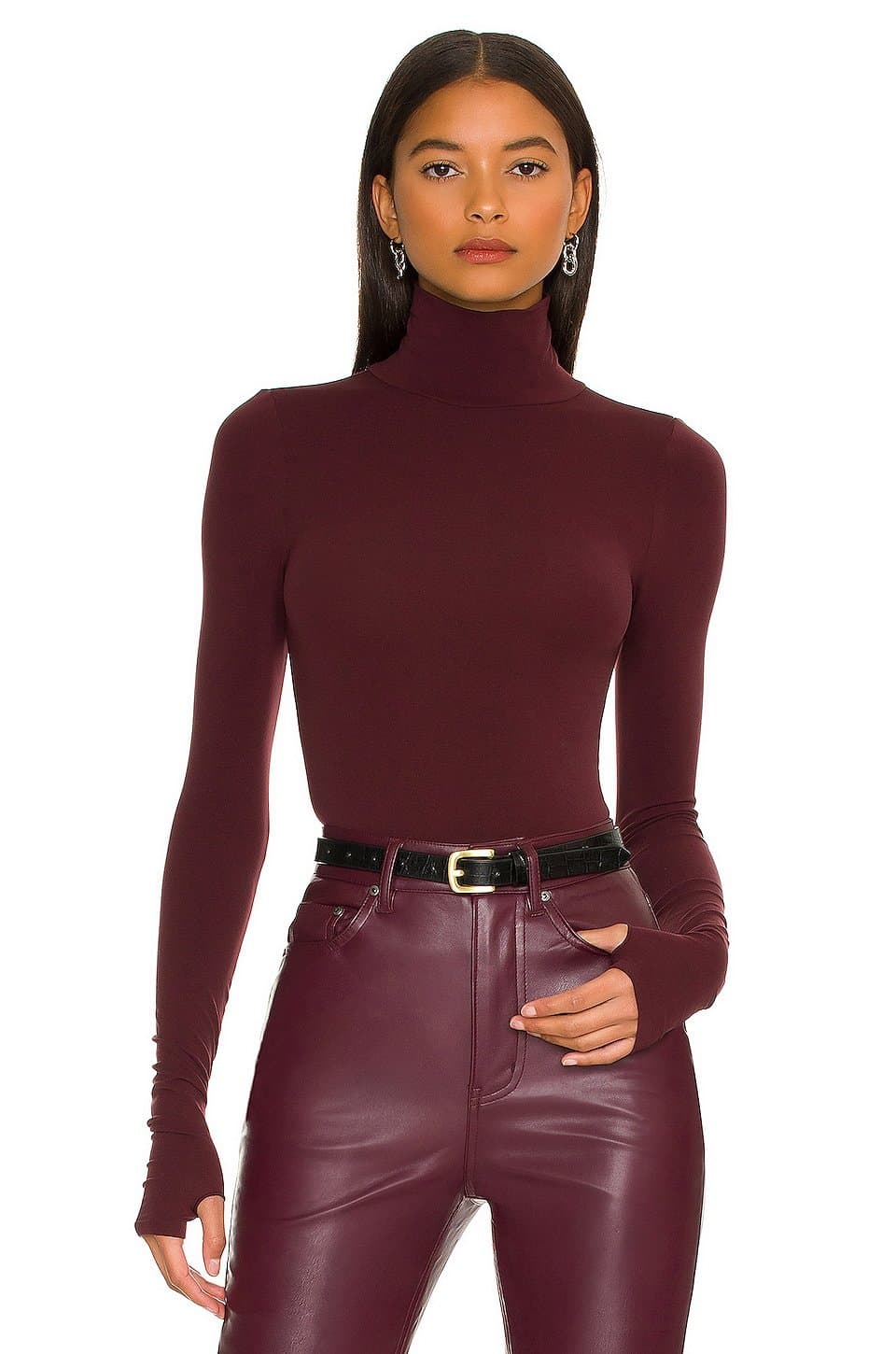 revolve Ballet Turtleneck Bodysuit With Thumb Holes
