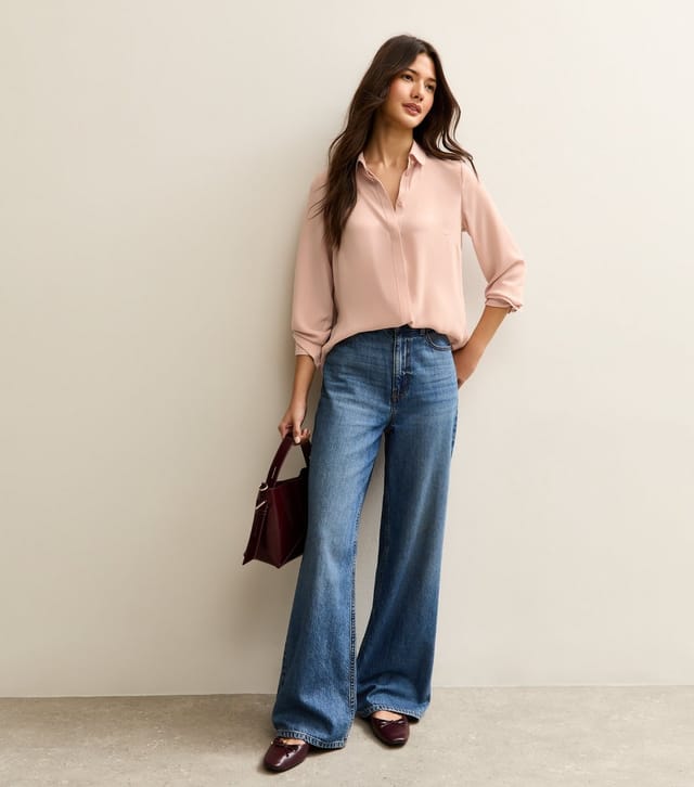 New Look Women's Pink Concealed Button Shirt New Look - 3