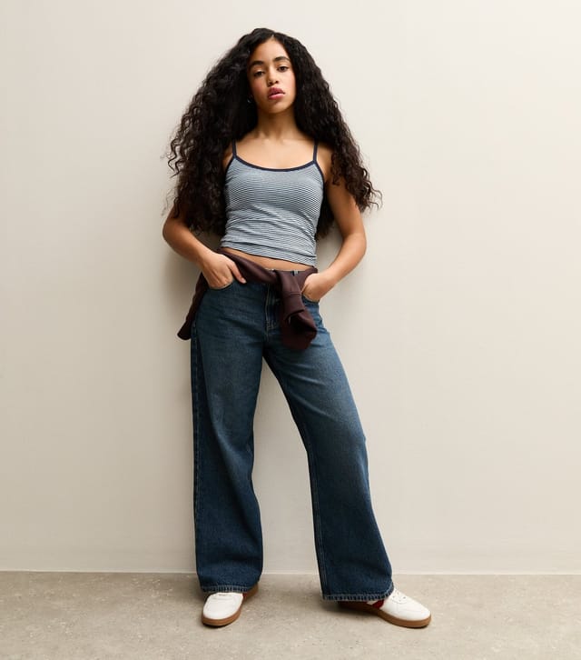 New Look Girls' Blue Striped Scoop Neck Cami Top New Look - 3