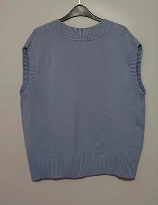 Boden Boden Powder Blue V-Neck 100% Cashmere Waistcoat- size L (16/18)