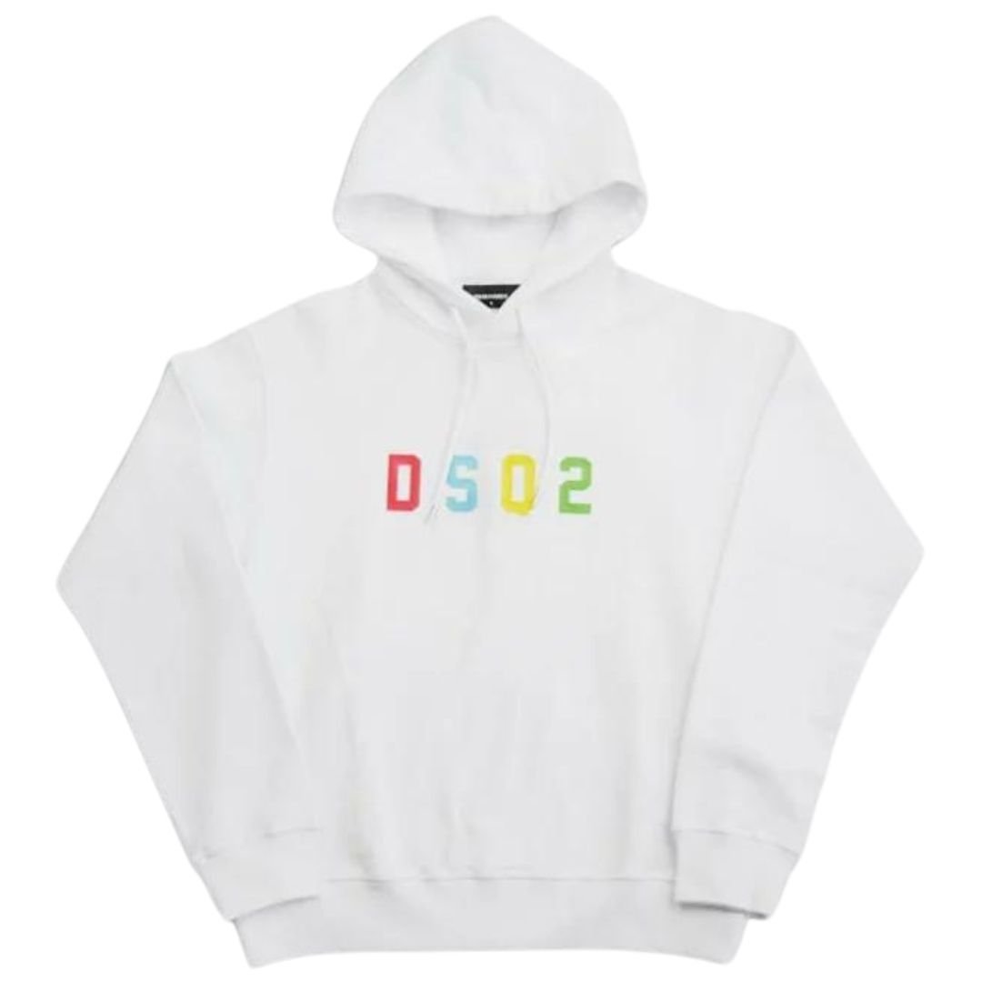 Dsquared2 Dsquared2 Men's Multicoloured DSQ2 Logo White Hoodie - 2
