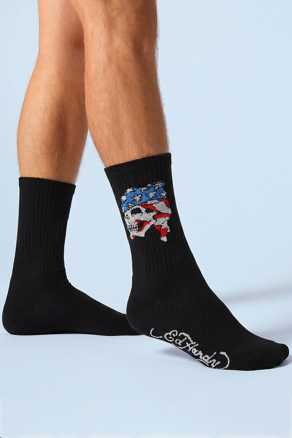 Ed Hardy Ed Hardy Men's 5 Pack Crew Socks Skull Pattern Soft Breathable Casual Socks in Black - 4