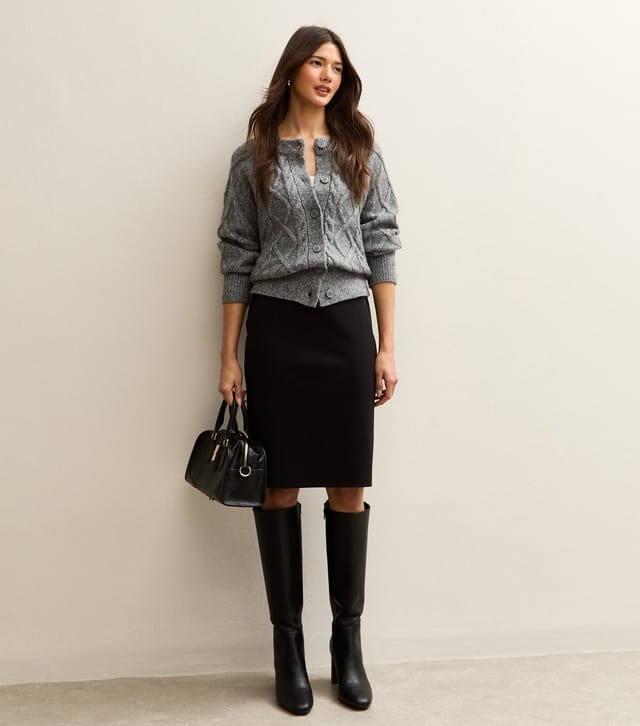 New Look Women's Black Jersey Pencil Skirt New Look - 3