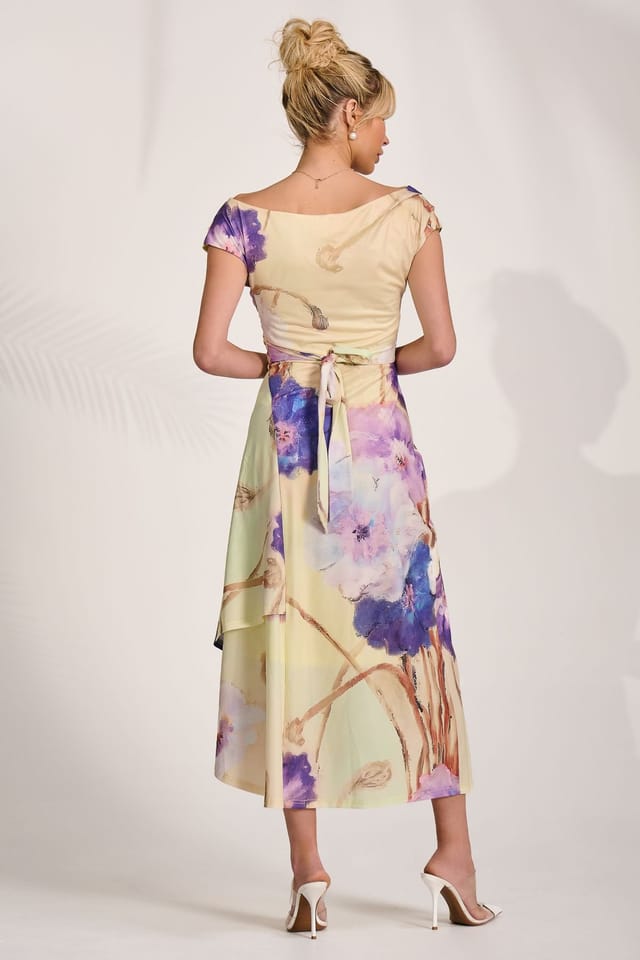 Jolie Moi Jolie Moi Women's Draped Asymmetric Jersey Midi dress - 2