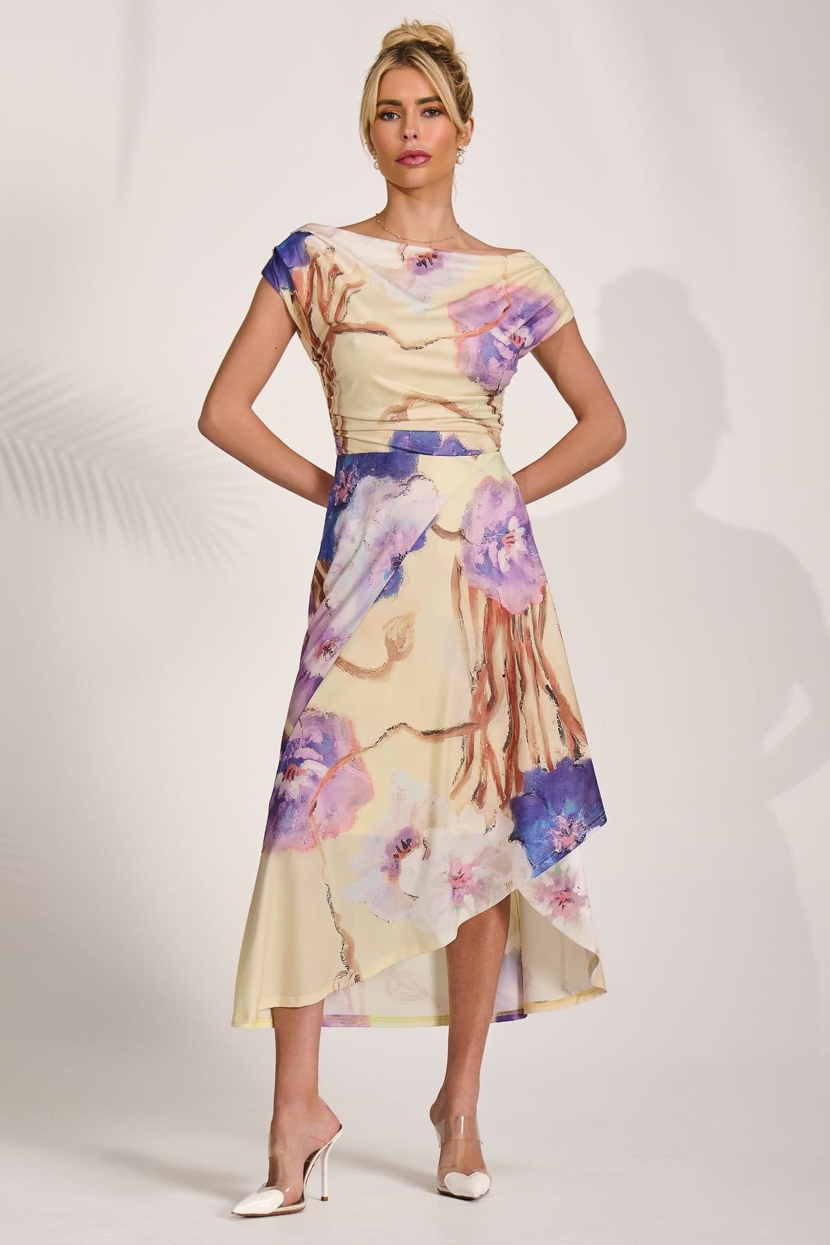 Jolie Moi Jolie Moi Women's Draped Asymmetric Jersey Midi dress - 4