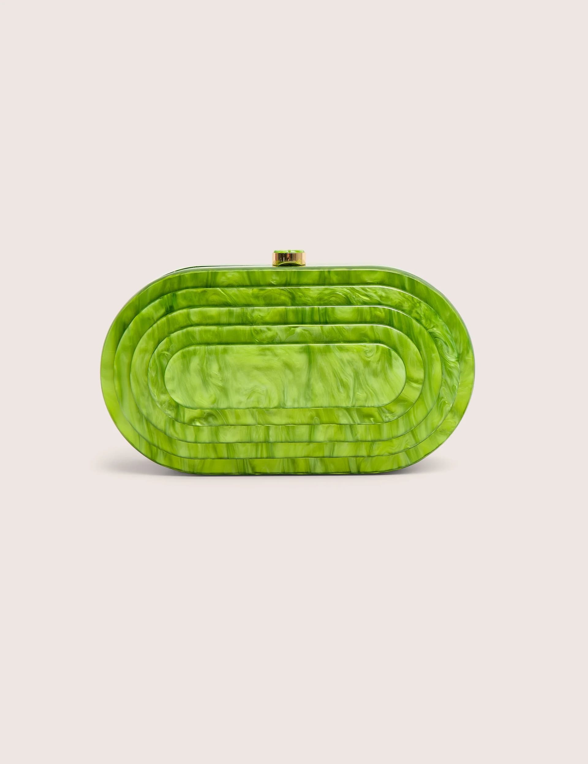 Public Desire Public Desire Green Marble Resin Oval Clutch Bag