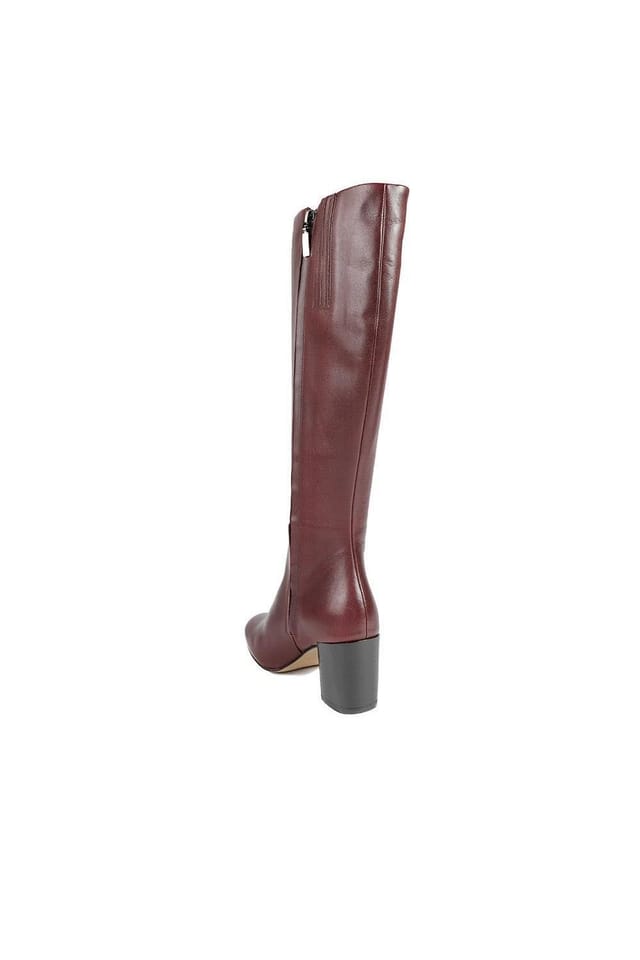 Jones Bootmaker Jones Bootmaker Women's Neptune Extra-Small Calf Fit Long Leather Boots in Burgundy - 3