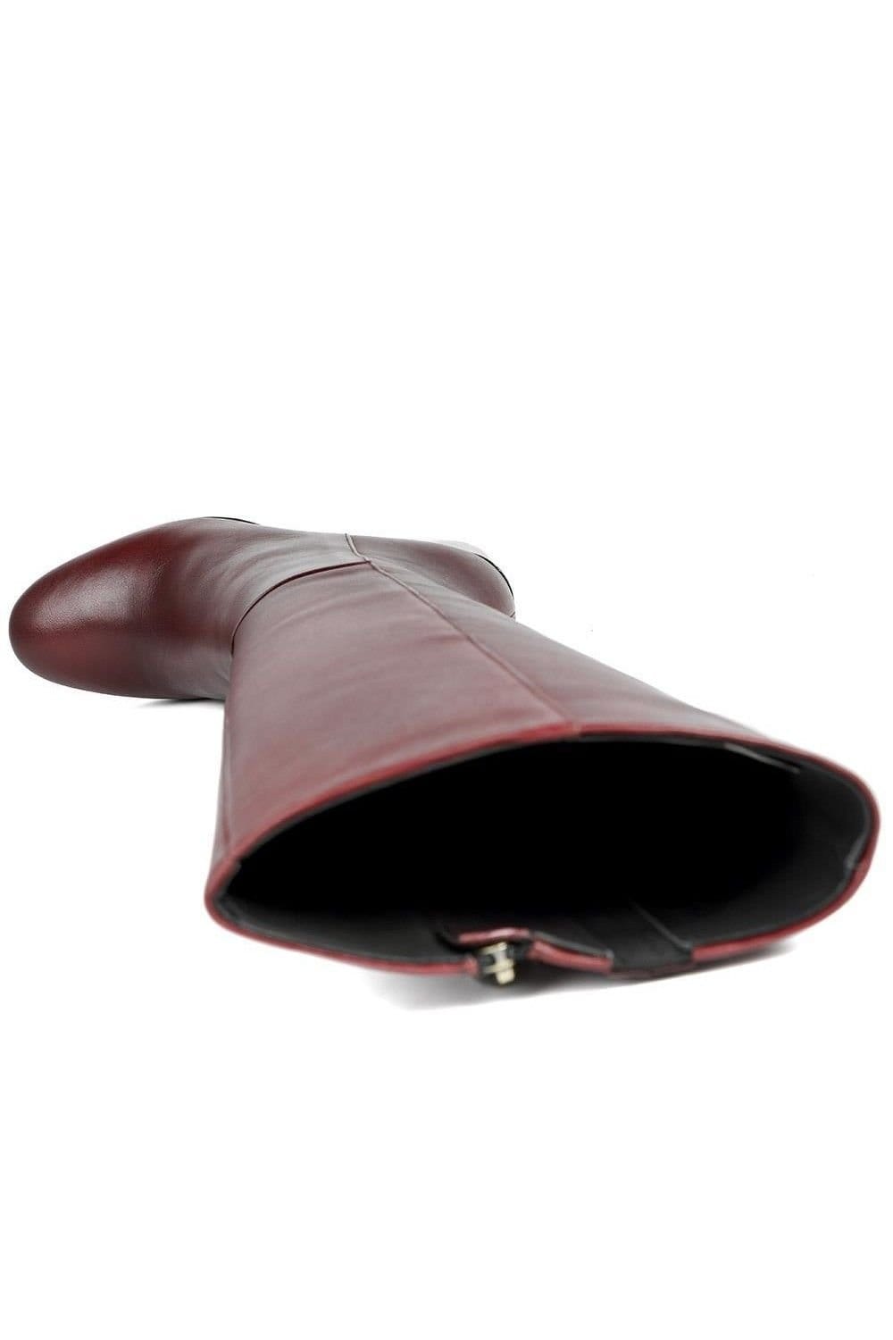 Jones Bootmaker Jones Bootmaker Women's Neptune Extra-Small Calf Fit Long Leather Boots in Burgundy - 4