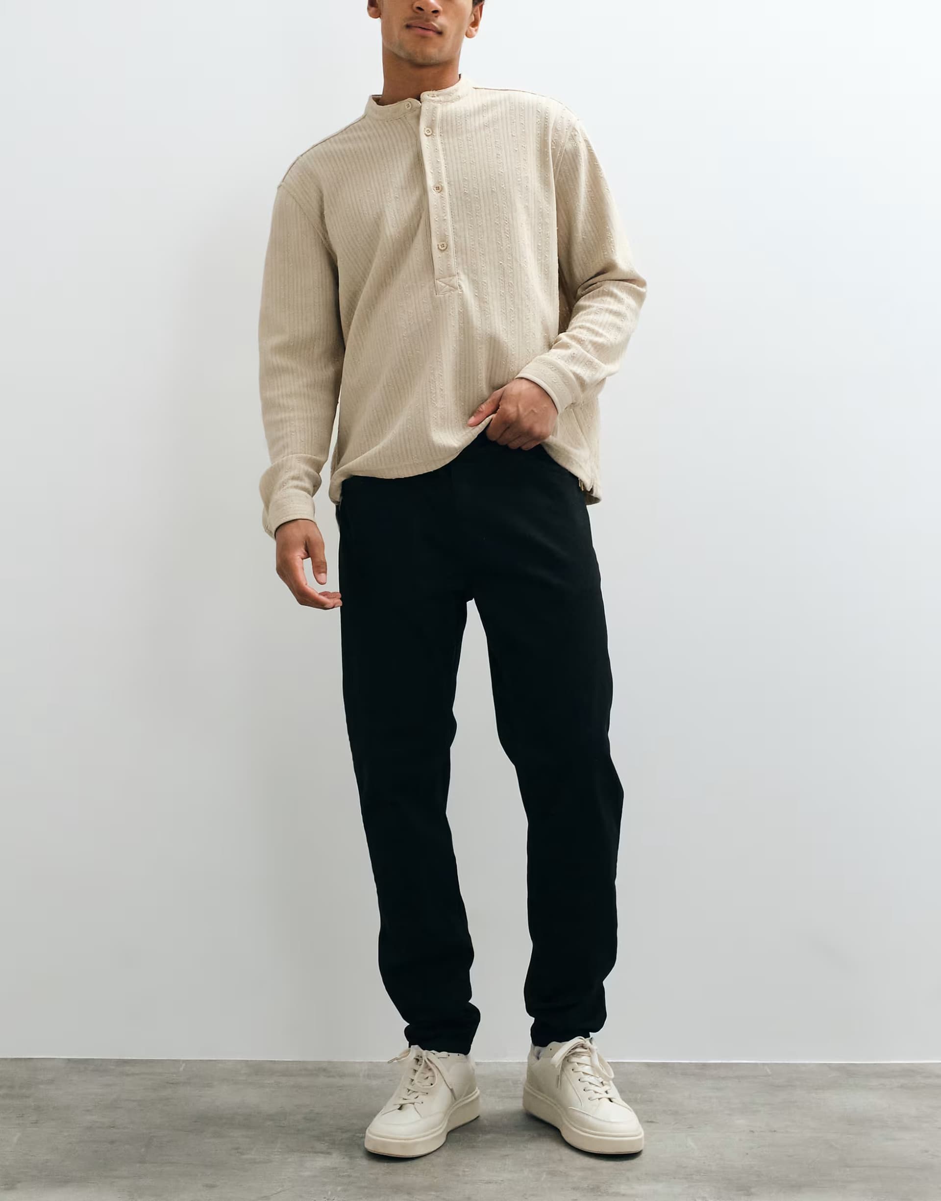 ASOS Brave Soul cotton twill chino in black