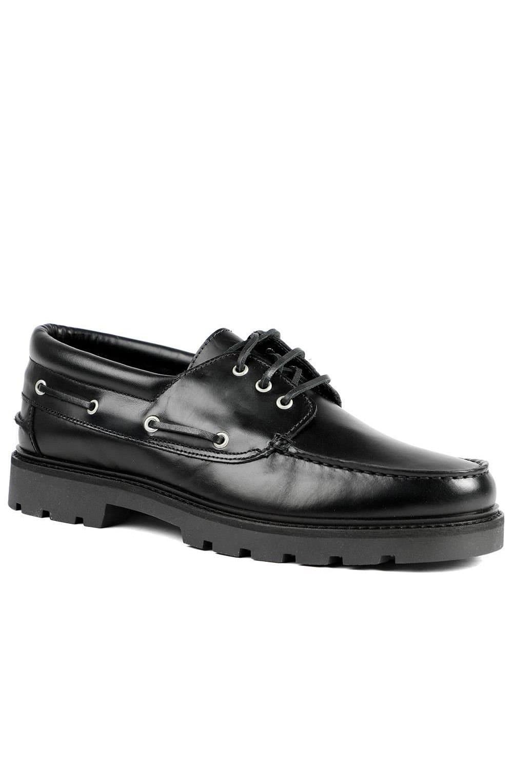 Jones Bootmaker Jones Bootmaker Men's Perivale Chunky Leather Moccasins in Black
