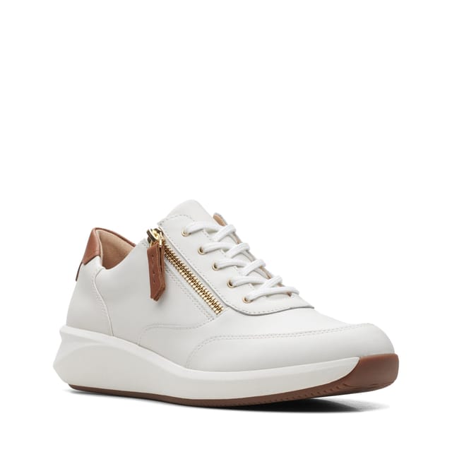 Clarks Clarks Women's Un Rio Zip White Leather Trainers - 2