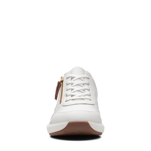 Clarks Clarks Women's Un Rio Zip White Leather Trainers - 3