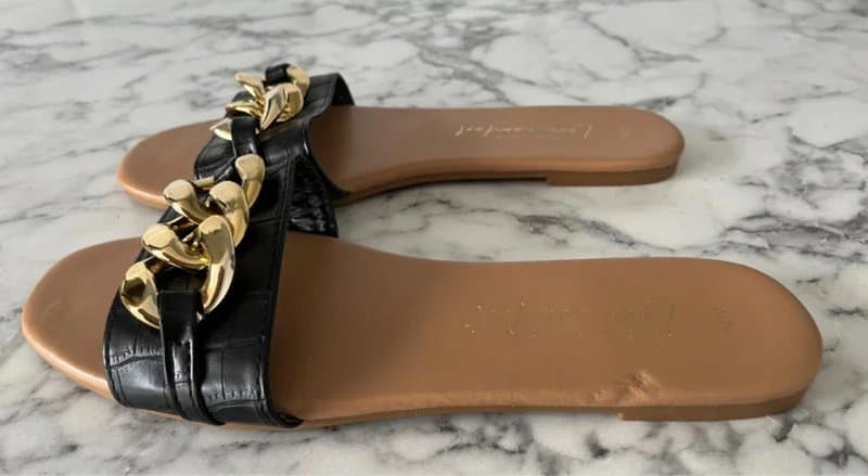 New Look New Look Black Chain Detail Flat Sandals – Size 6