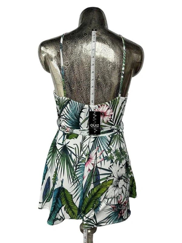Quiz QUIZ Jumpsuit Size Medium 14 Womens Playsuit Floral Belted Stretch EU42 RRP £27