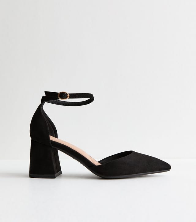 New Look Women's Black Faux Suede Open Court Shoes Vegan New Look - 2