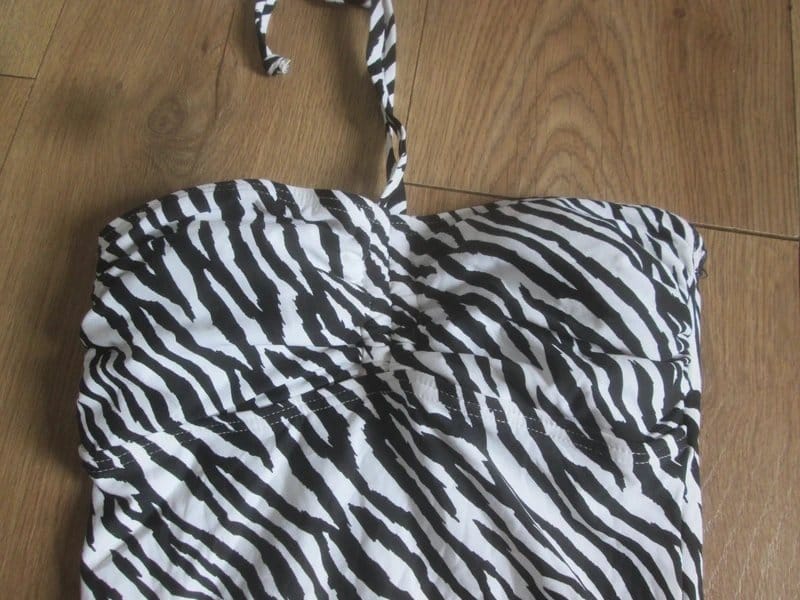 Next Black and White Zebra Print Halter Swimsuit Size 8