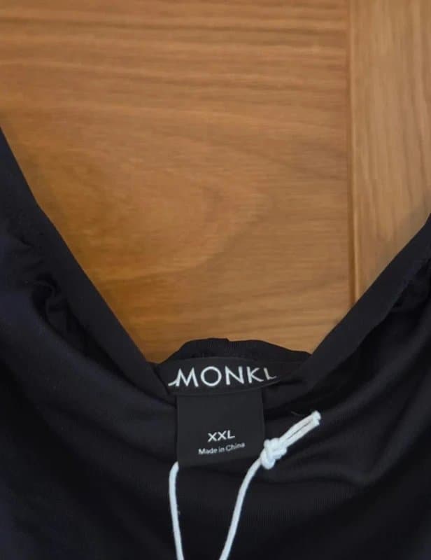 Monki Monki Black Off the Shoulder Bardot Ruched Layered Front Long Sleeve Going Out Top
