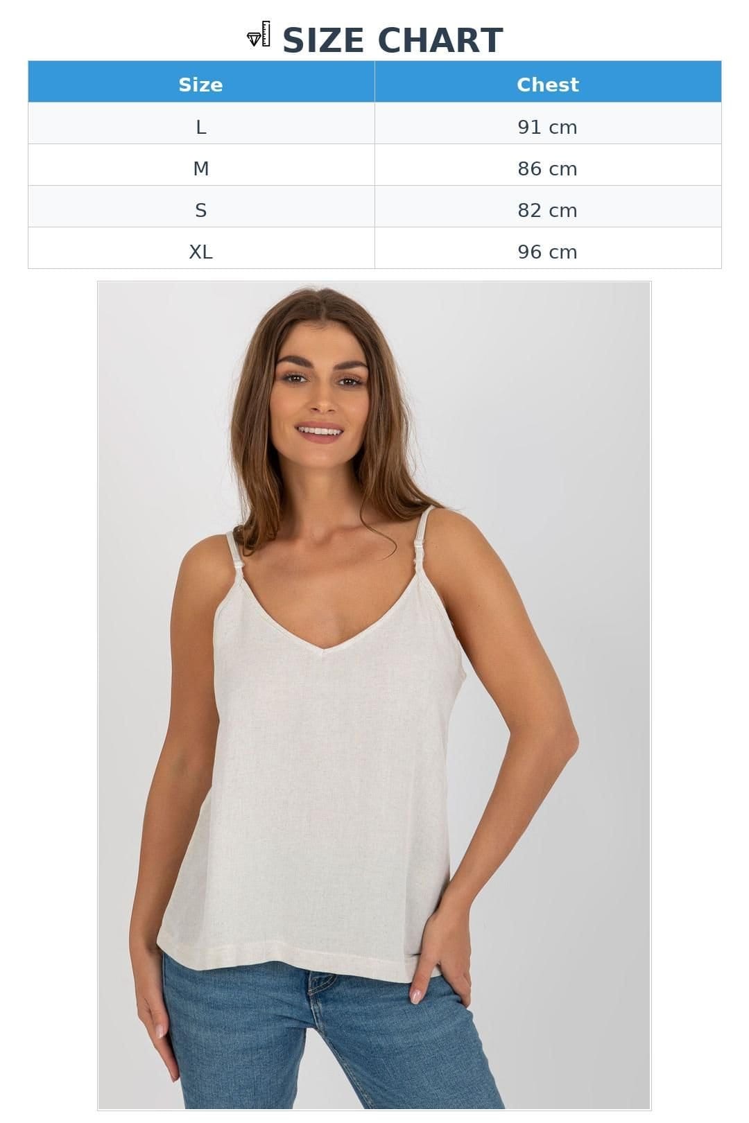 Love Lace Love Lace Women's V Neck Loose Fit Adjustable Strap Top in Beige - 4