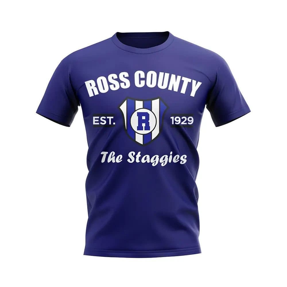 Ross County Ross County Men's Personalised Established Football T-Shirt in Navy
