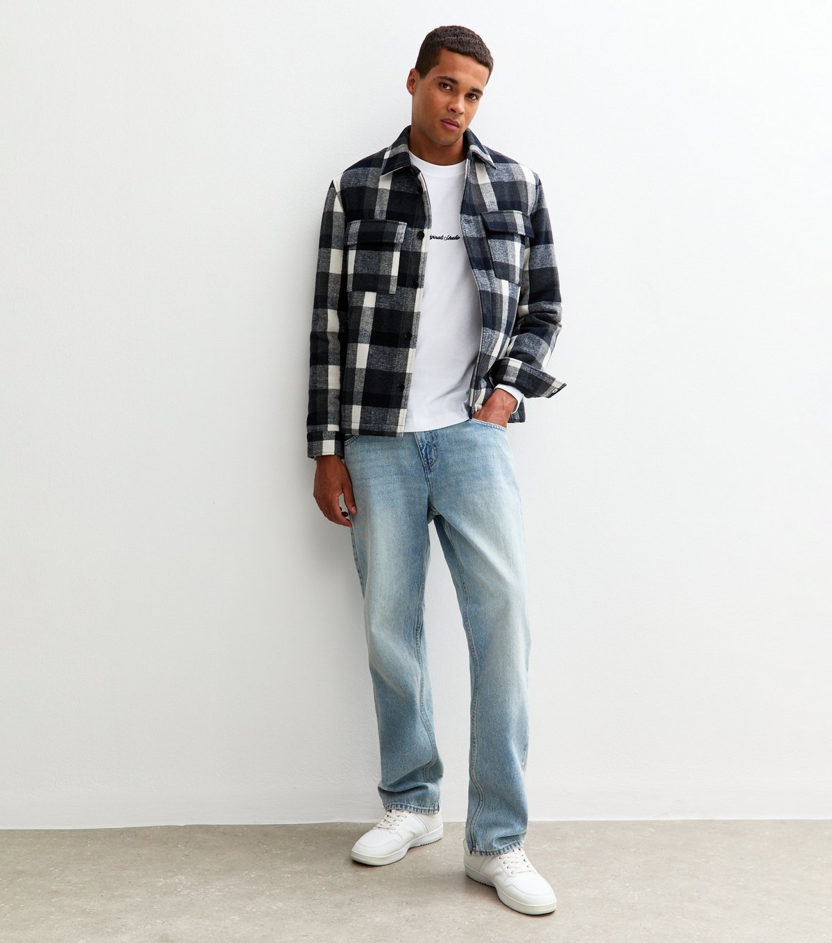 jack & jones Men's White Regular Logo Long Sleeve Crew Neck Top Jack & Jones New Look - 3