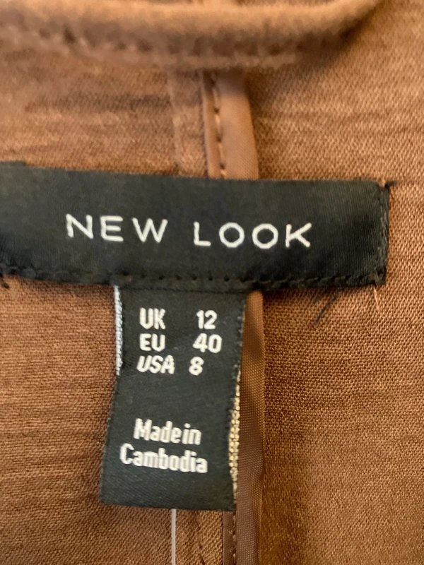New Look New look lightweight brown ruched sleeve blazer size 12 - 1