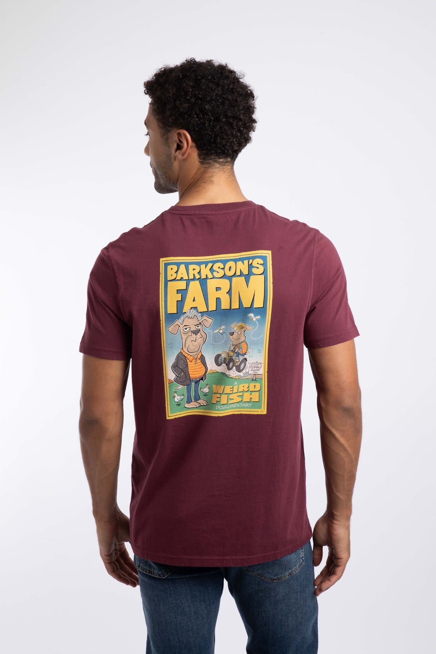 Weird Fish Weird Fish Men's Barkson's Farm Artist T-Shirt in Raspberry