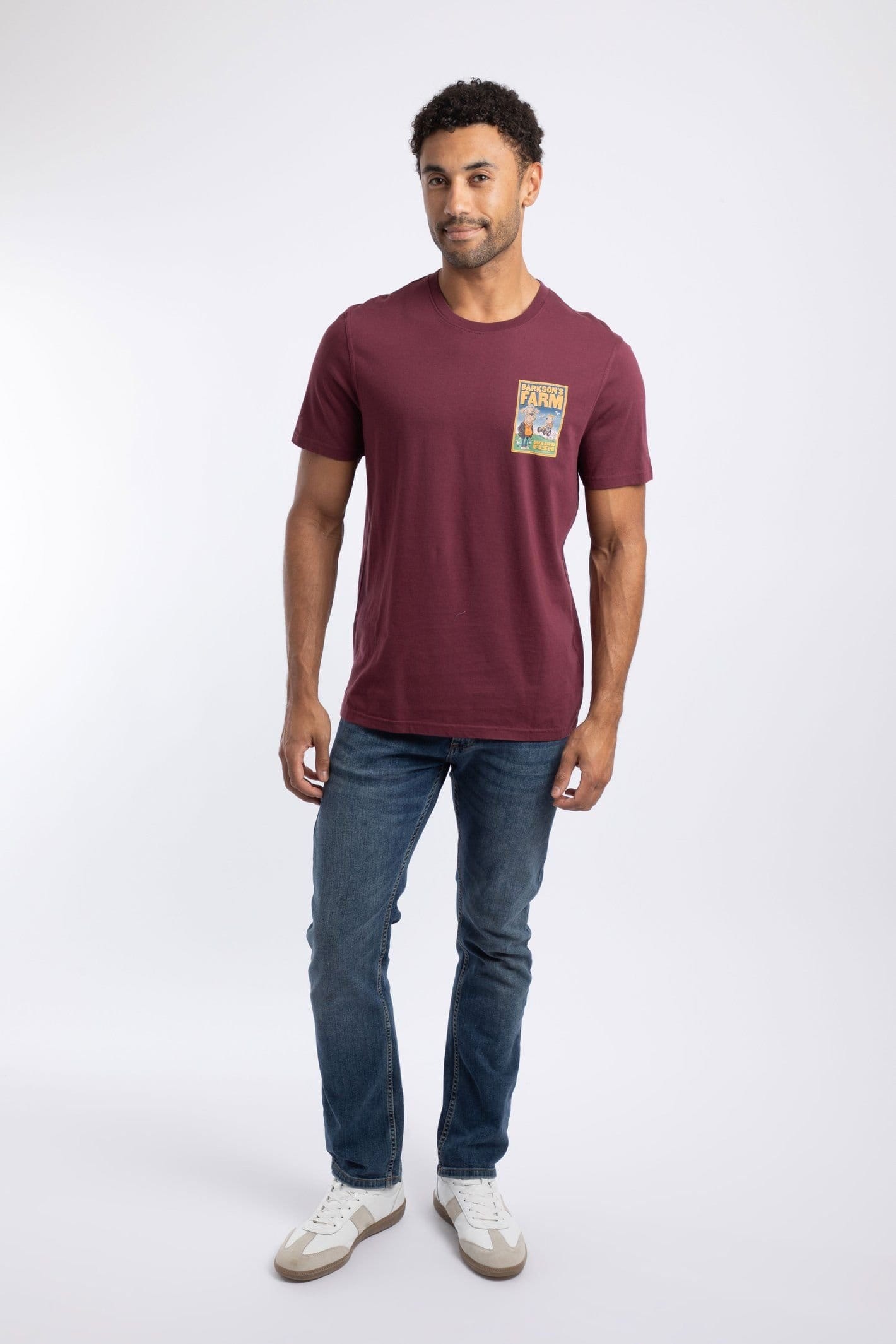 Weird Fish Weird Fish Men's Barkson's Farm Artist T-Shirt in Raspberry - 4