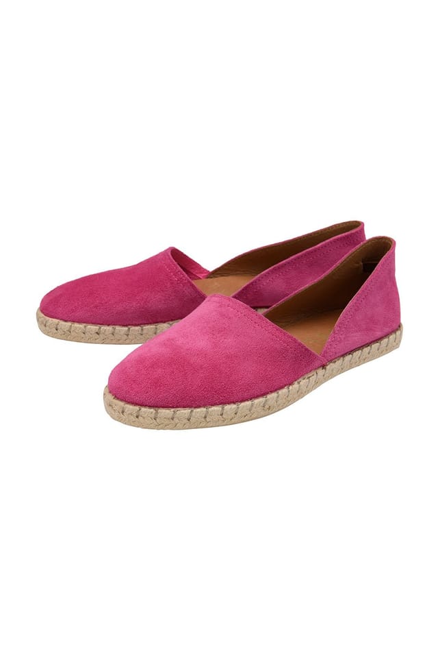 Ravel Ravel Women's 'Pressen' Suede Flat Espadrille Shoes in Fuchsia - 2
