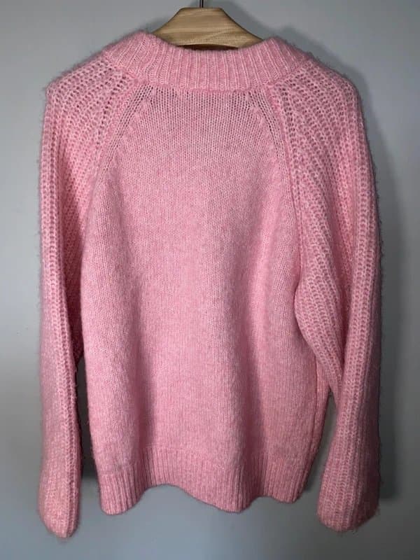 Zara Zara Chunky knit cardigan pink size S oversized alpaca wool blend