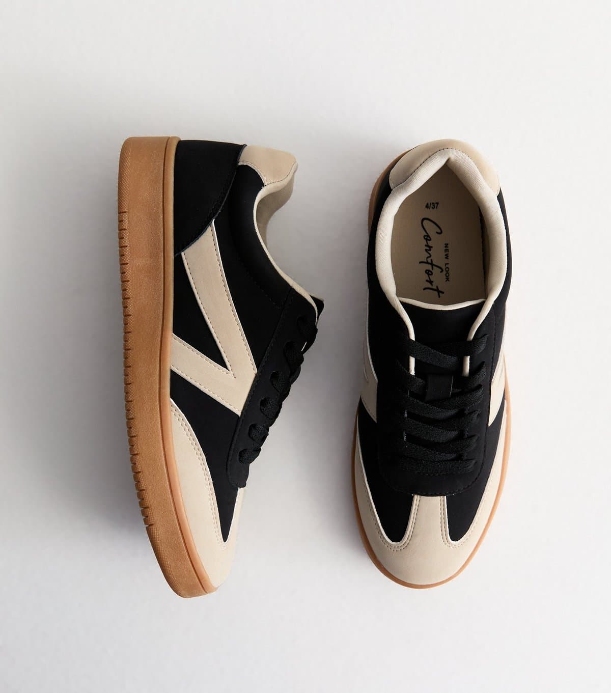 New Look New Look Black Brushed Faux Leather Chunky Sole Vegan Trainers