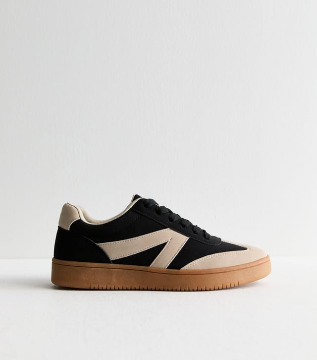 New Look Women's Black Brushed Faux Leather Chunky Sole Trainers Vegan New Look - 3