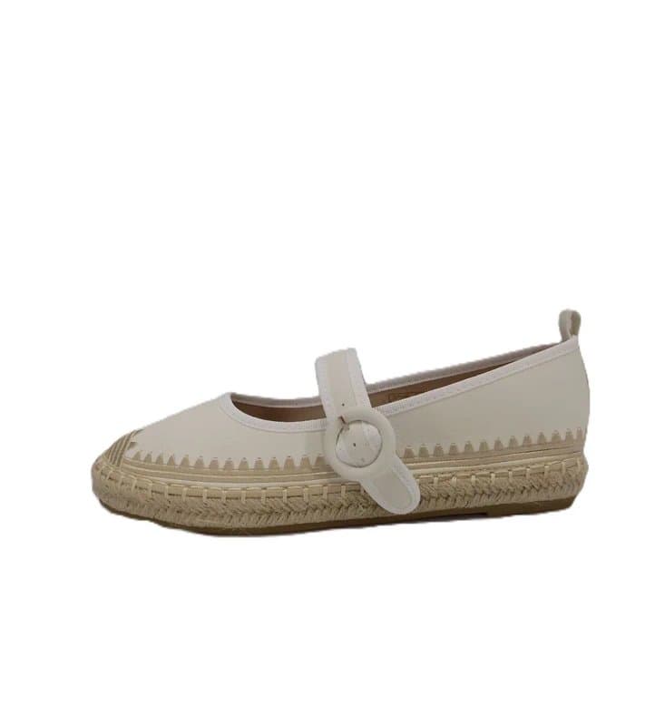 E.Shoes by Emma Mary Jane Shoes UK 5 Womens White Flat Low Platform Espadrille