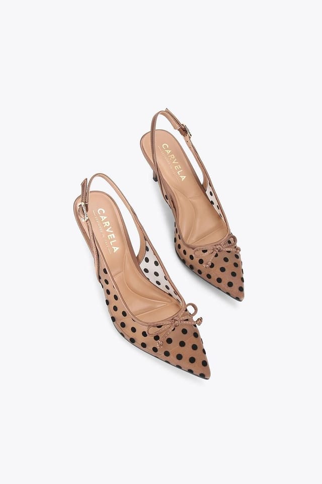 Carvela Carvela Women's 'Positano Sling Low' Fabric Heels in Brown - 2