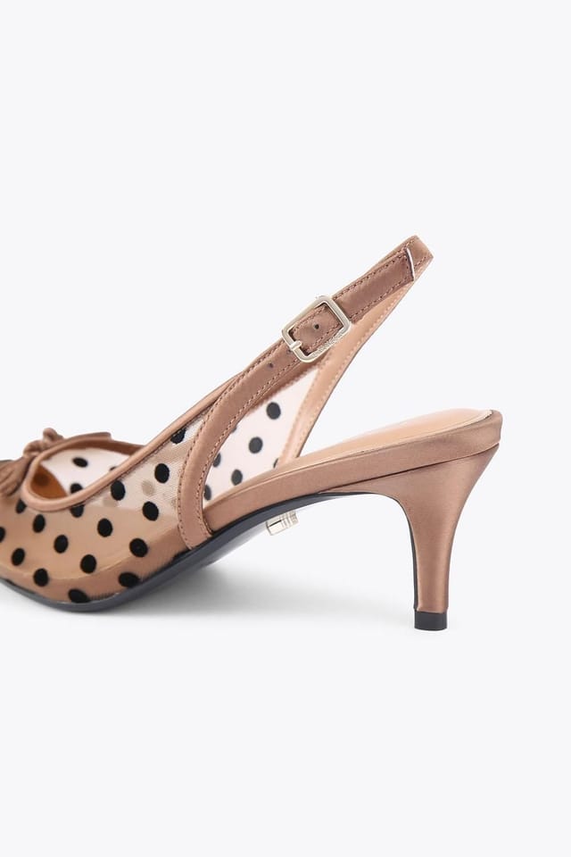 Carvela Carvela Women's 'Positano Sling Low' Fabric Heels in Brown - 3