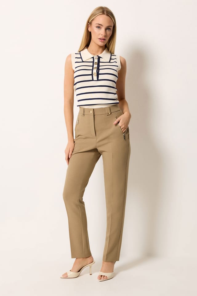 Star By Julien Macdonald Star by Julien Macdonald Women's Tailored Straight Leg Trousers in Camel - 2