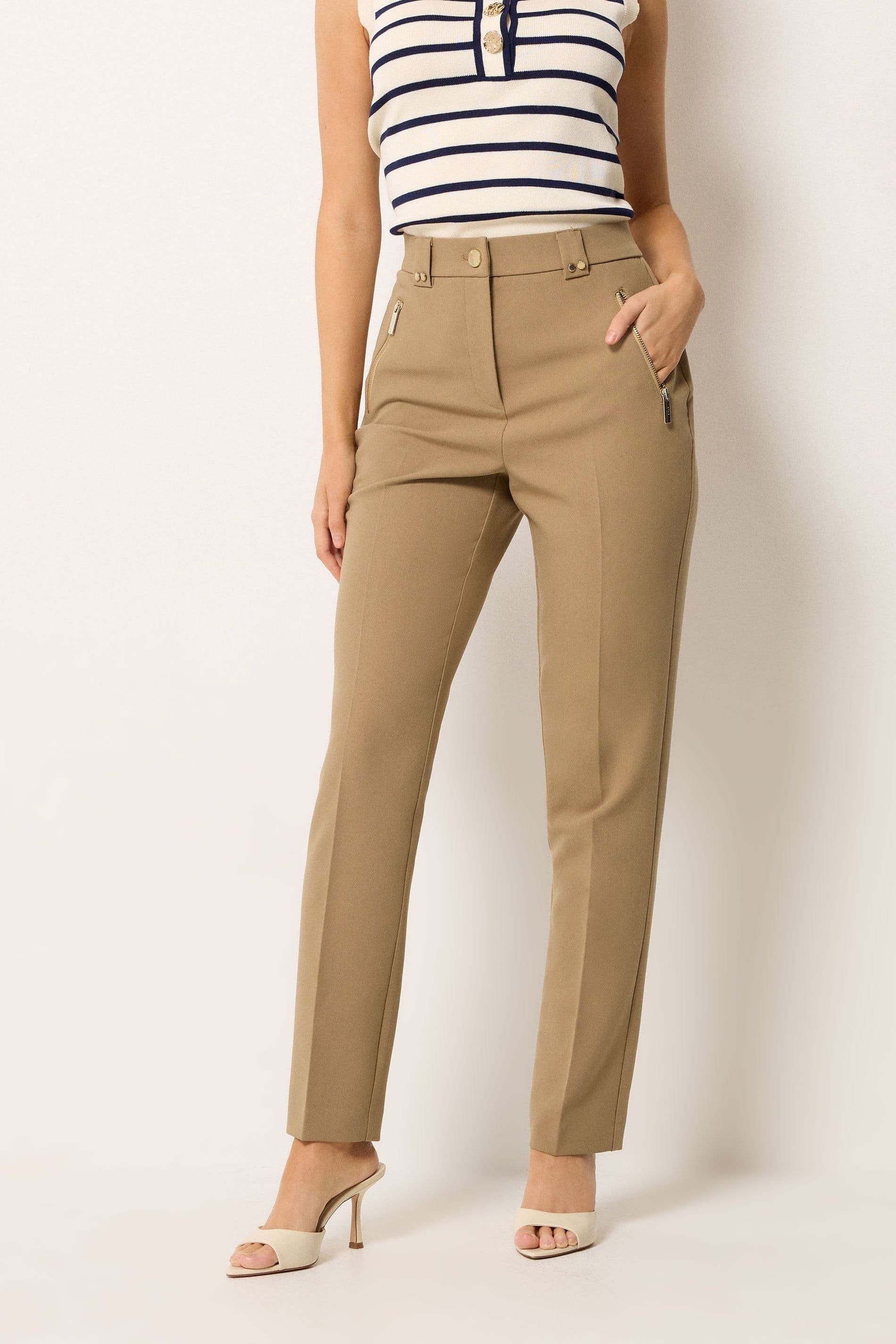 Star By Julien Macdonald Star by Julien Macdonald Women's Tailored Straight Leg Trousers in Camel - 4