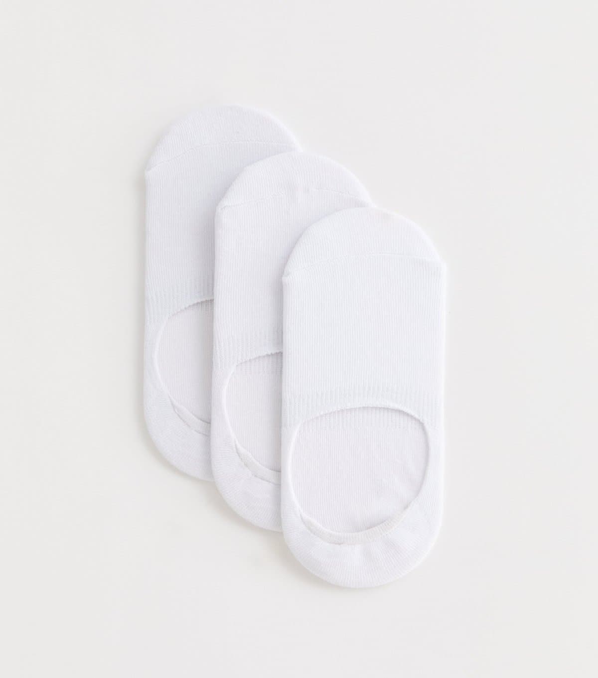 New Look New Look White Sports Heel-Grip Invisible Socks 3 Pack