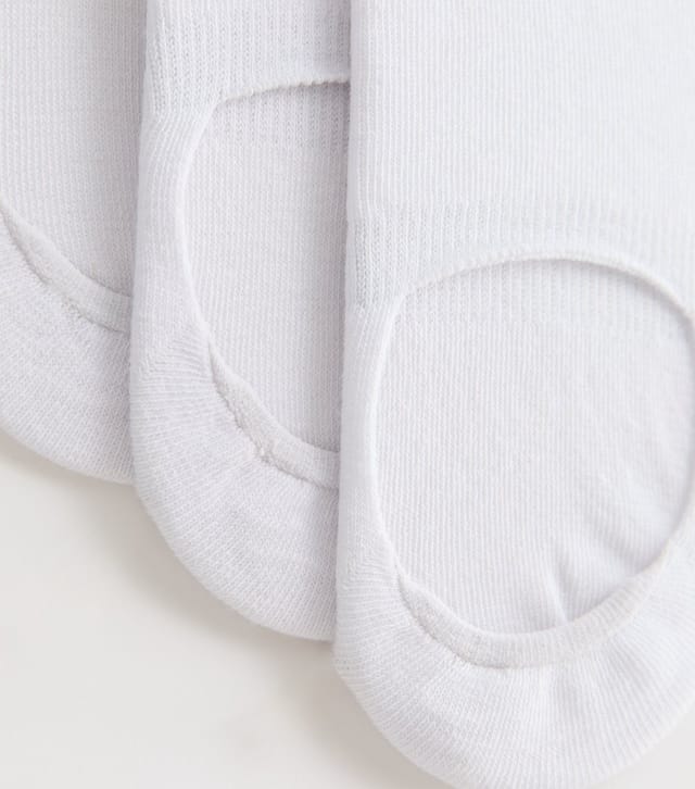 New Look Women's 3 Pack White Sports Heel-Grip Invisible Socks New Look - 2