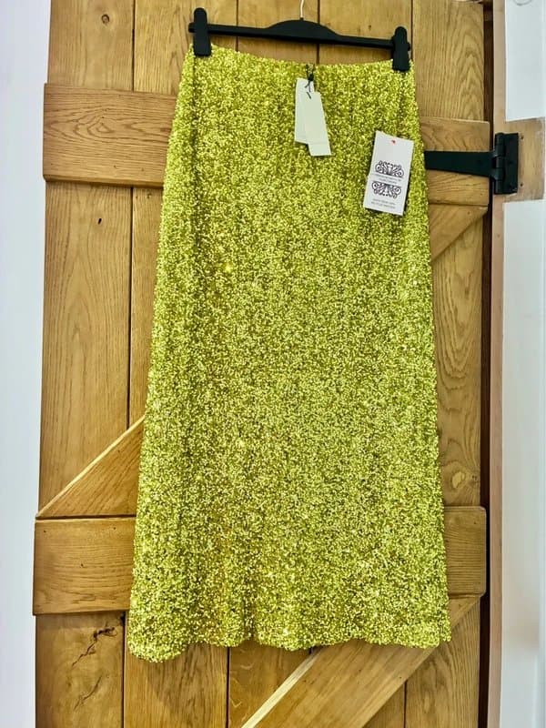Never Fully Dressed Never fully dressed Lime sequin Dorris skirt 12