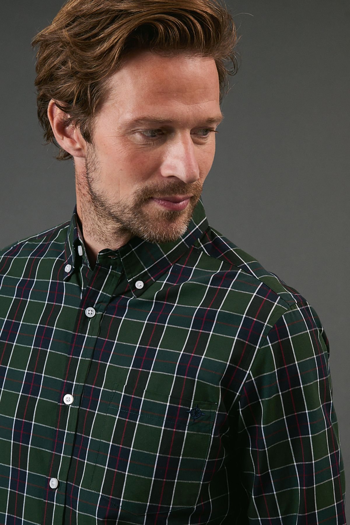 Maine Maine Men's Dark Green Country Check Long Sleeve Shirt - 4