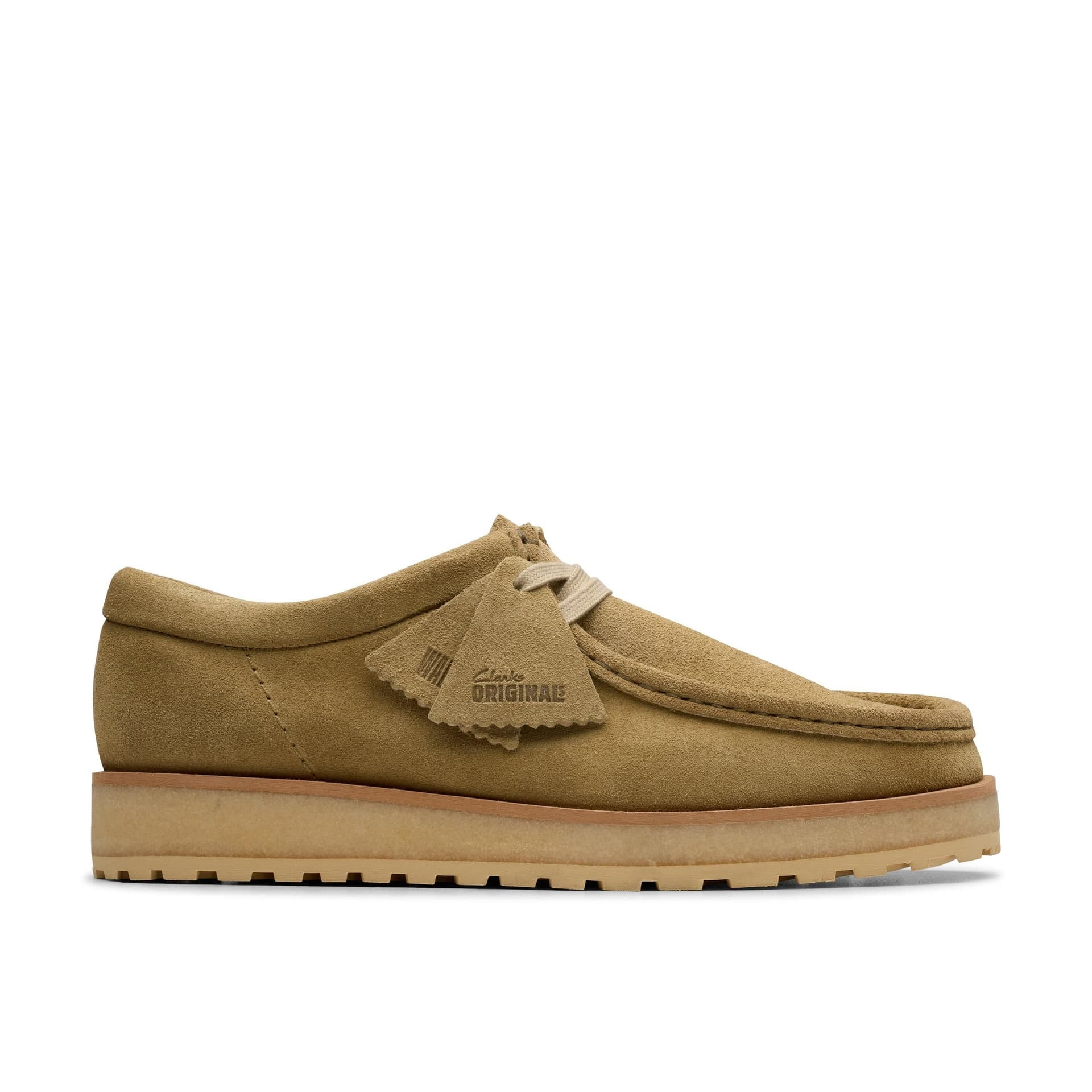 Clarks Clarks Men's Walla Scout Lo Dark Sand Suede Wallabee in Beige
