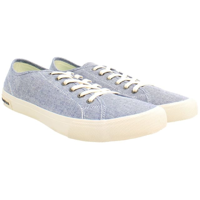 Seavees Seavees Men's Legend Chambray Lace-Up Blue Canvas Shoes - 2