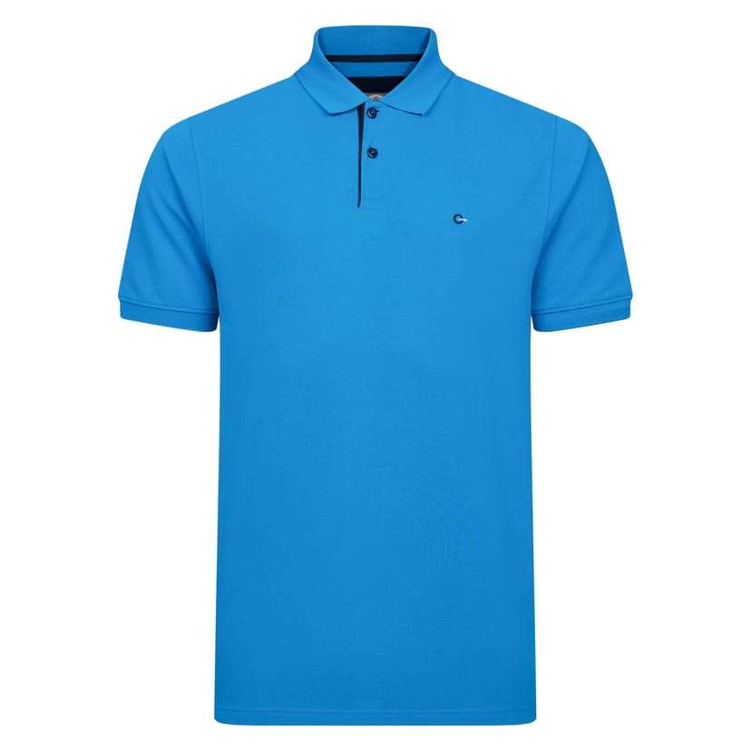Peter Gribby Peter Gribby Men's Mens Short Sleeve Solid Colour Pique Polo in Teal - 1