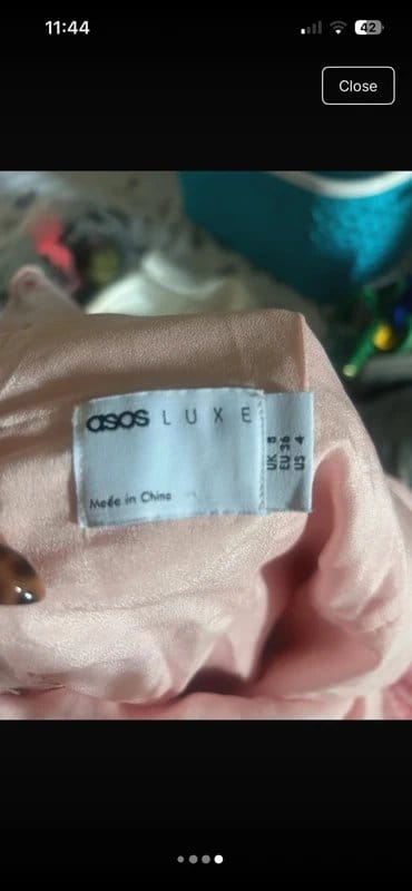 ASOS Luxe Pink Floral Ruffle Mini Dress UK 8