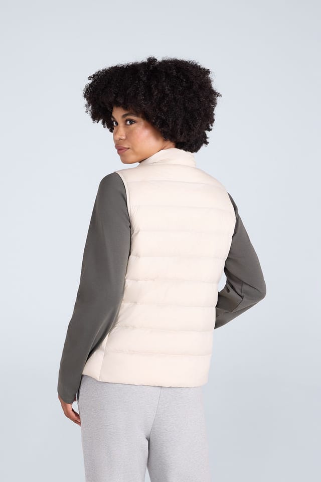 Animal Animal Women's Insulated Warm Cosy Water Resistant Casual Full Zip Outdoor Down Gilet in Beige - 3