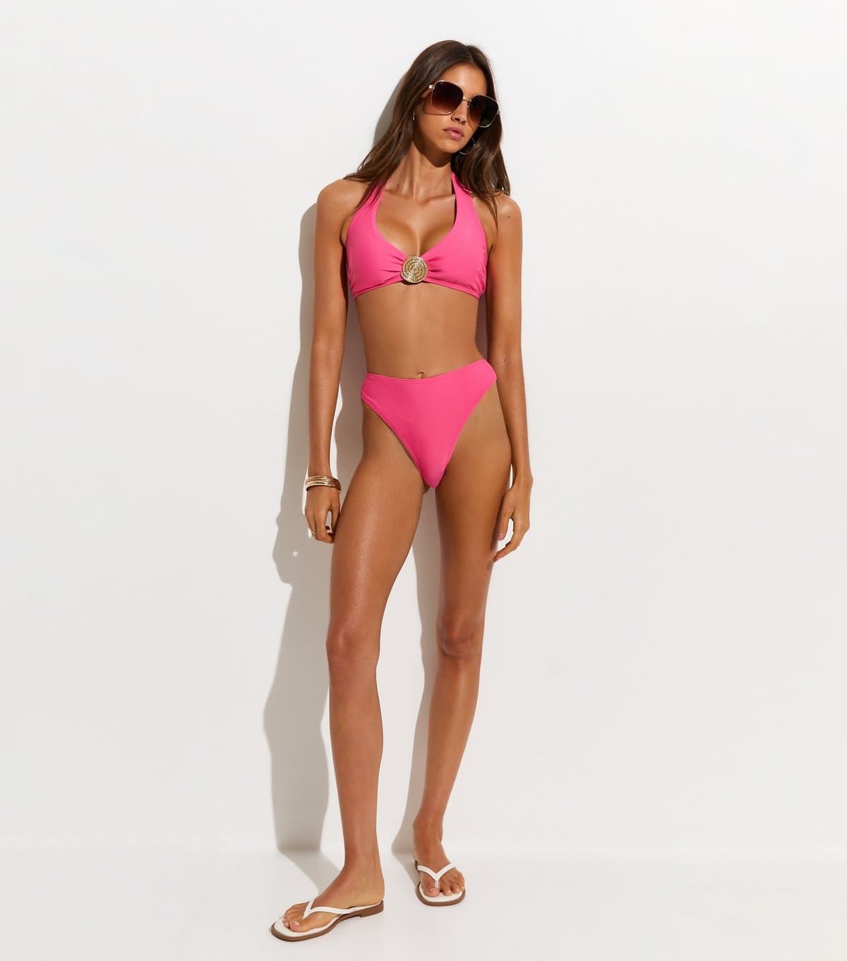 New Look New Look Bright Pink Hipster Bikini Bottoms