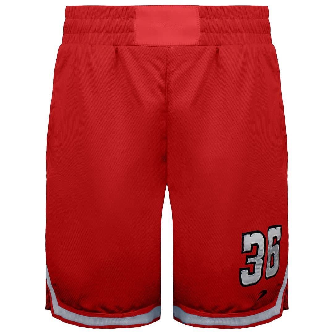 BoxRaw BoxRaw Men's Red/White Shorts in Red