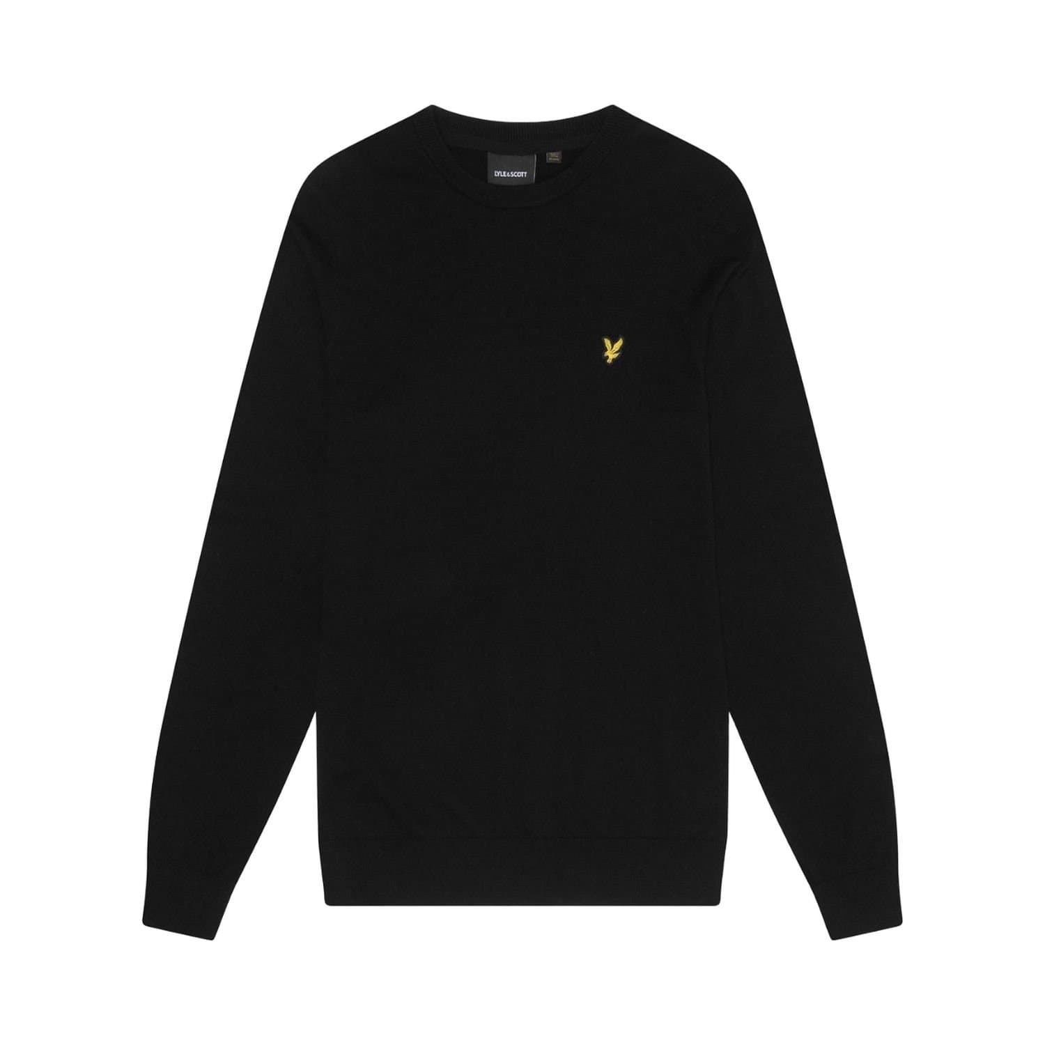 Lyle & Scott Lyle & Scott Men's Cotton Crew Neck Jumper in Black